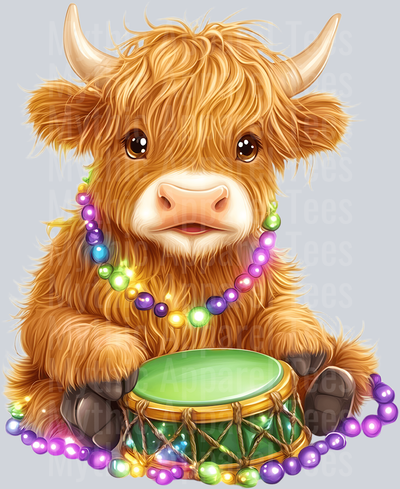 AZ825 Mardi Gras Highland Cow (28)