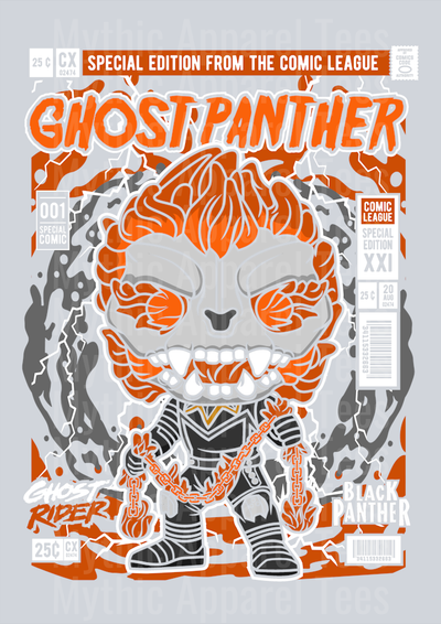 Ghost Panther Comic Book Cover STYLE DTF Pop Culture Transfers