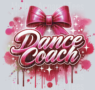 Dance Coach Airbrushed Maroon DTF Dance Coach Transfers