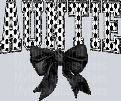 Soccer Auntie With Bow School Spirit & Sports