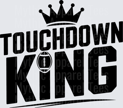 American Football Touchdown King Crown Bold Graphic