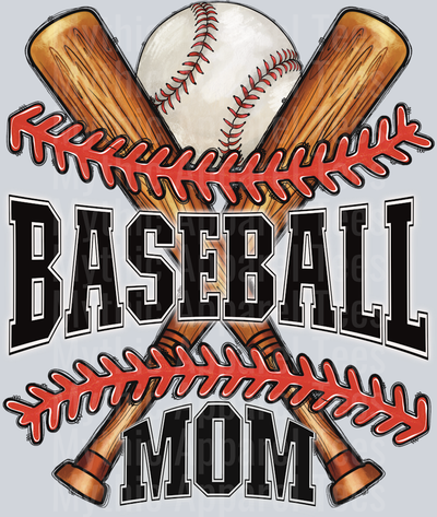 Baseball Mom Bat and Ball DTF Baseball Transfers