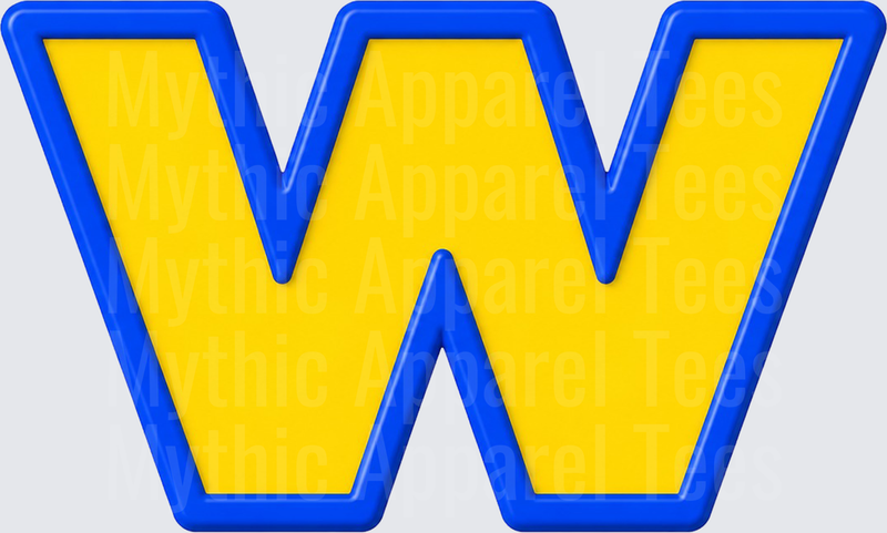 Toy Story Alphabet Bold Letter W Yellow Blue Outlined