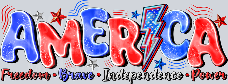 America Freedom Brave Independence Power 4th of july DTF Patriotic Transfers