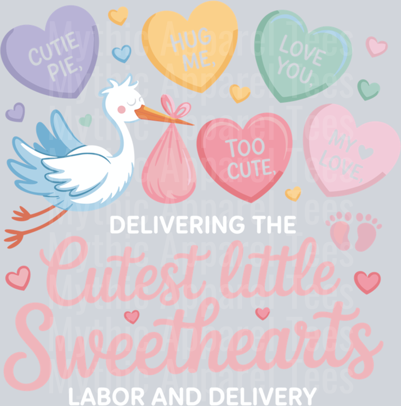 AZ835 Labor and Delivery Nurse Valentine Design for L&D Nurses Long Sleeve T-Shirt (1)
