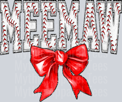 Baseball Meemaw Bow School Spirit & Sports
