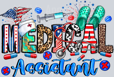 4th Of July Medical Assistant Nurse Patriotic