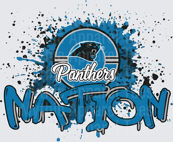 NFL Transfers Carolina Panthers Nation Blue Paint Splatter Design