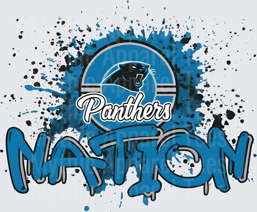 NFL Transfers Carolina Panthers Nation Blue Paint Splatter Design