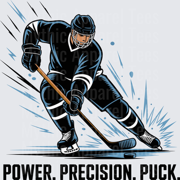 Ice Hockey Player Skating Hard Power Precision Puck