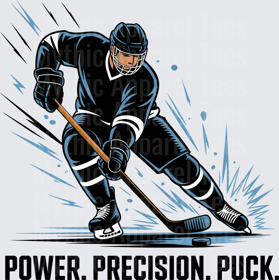 Ice Hockey Player Skating Hard Power Precision Puck