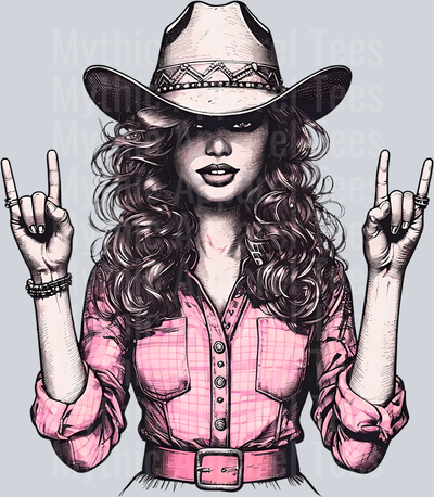 Love Rock N Roll Cowgirl Western Southern Girl Pink