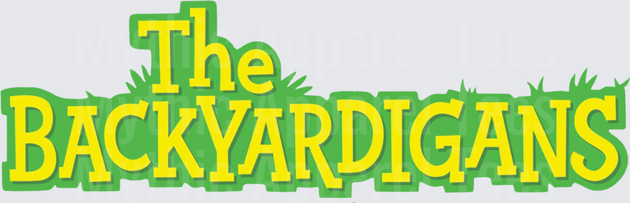 The Backyardigans Logo Green and Yellow Bold Text Design