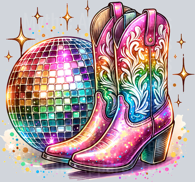 COWBOY BOOTS AND DISCO BALL PNG