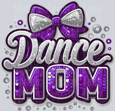 0010 Dance Mom Sequins Purple DTF Dance Mom Transfers