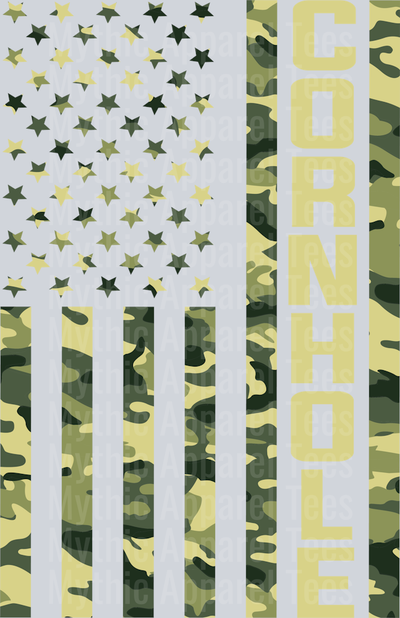 Cornhole American Flag Camo Veteran Patriotic Toss Game Camo Military DTF Patriotic Transfers