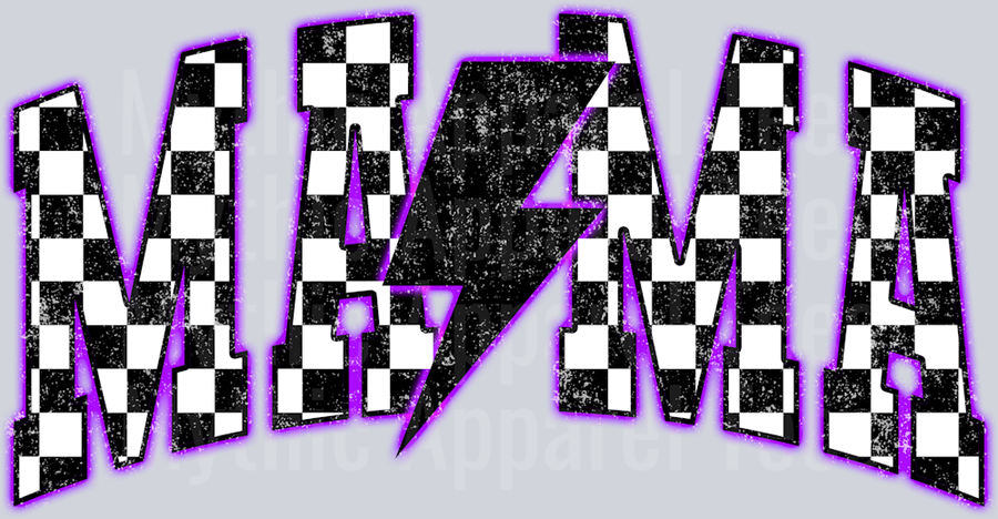 Purple Neon Checkered Mama
