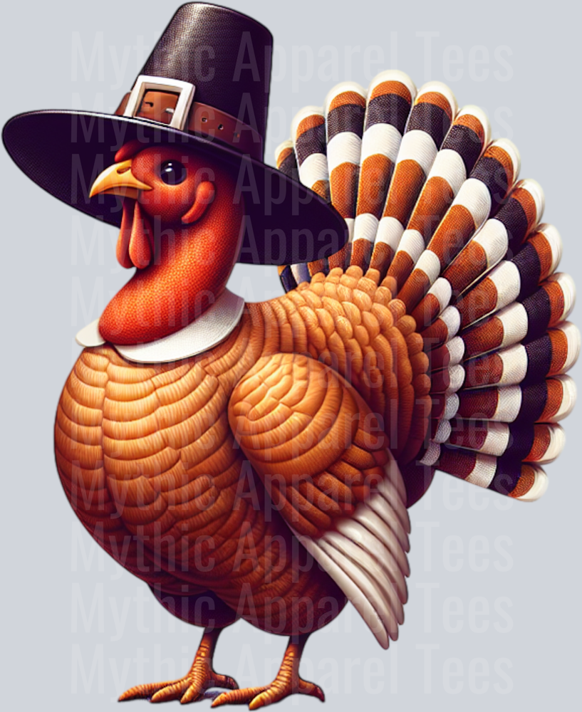 TURKEY IN PILGRIM HAT CLIPART