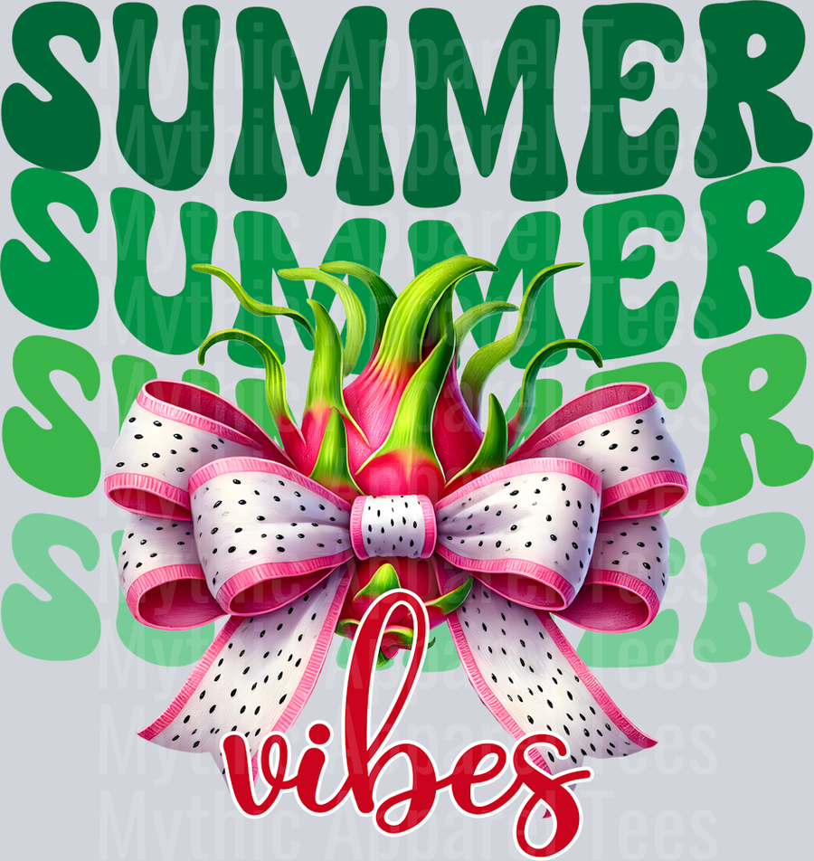 Summer Vibes Bow with starfruit bow DTF Summer Transfers