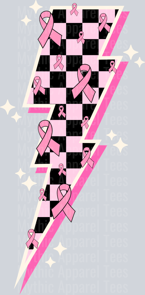 Breast Cancer Lightning bolt white