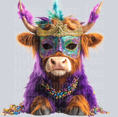 AZ784 Mardi Gras Highland Cow (30)