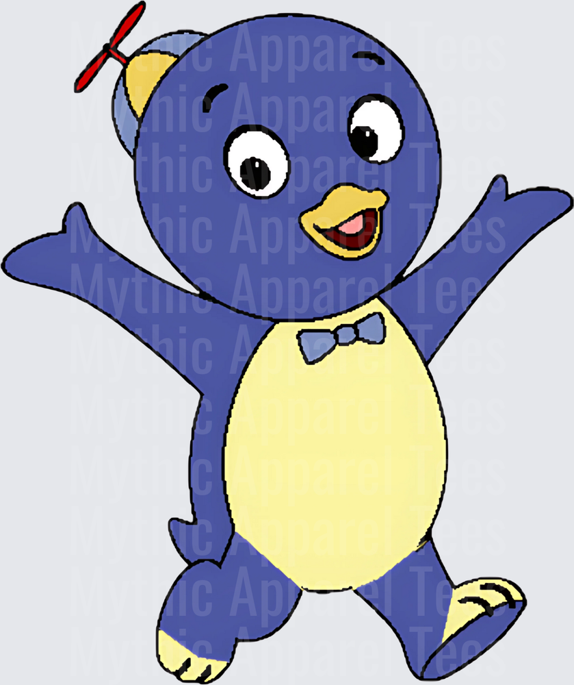 Pablo the Backyardigans Blue Penguin with Propeller Hat and Bow Tie Cheerful Pose