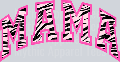 Mama Tiger Stripes hot pink  DTF MOM Transfers