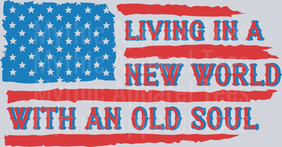 Living in a new world with an old soul american flag  Western