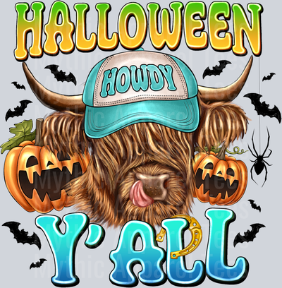 Halloween Howdy Yall Western Highland Cow