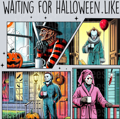 Waiting for Halloween Like Freddy Michael Pennywise Jason Halloween DTF horror Movie Transfers