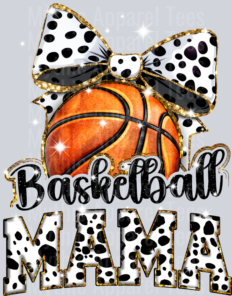 Basketball mama with black and white dots cute DTF Sports Transfers
