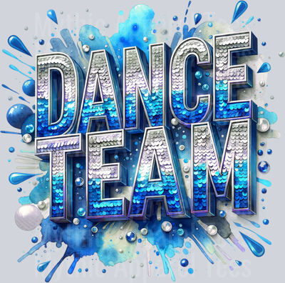 006 Dance Team Sequins Lt Blue DTF Dance Team Transfers