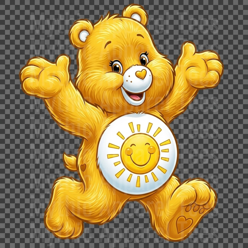 Care Bears Funshine Bear Jumping Joy Arms Wide Open