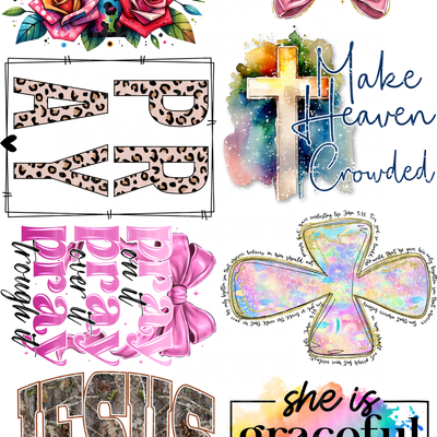RELIGIOUS 4 GANG SHEET 10 FULL SIZE IMAGES