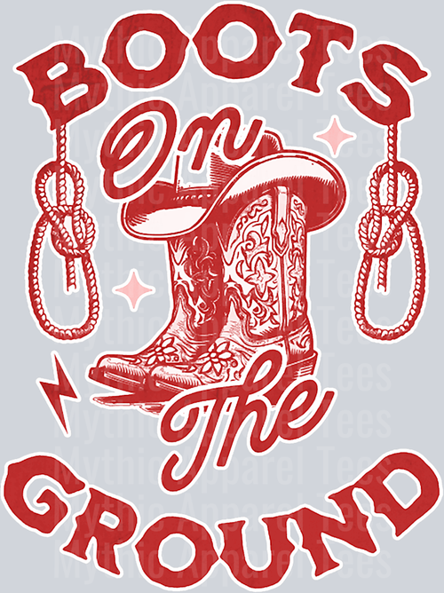 Red Rope Boots on the Ground DTF Western Girl Transfers