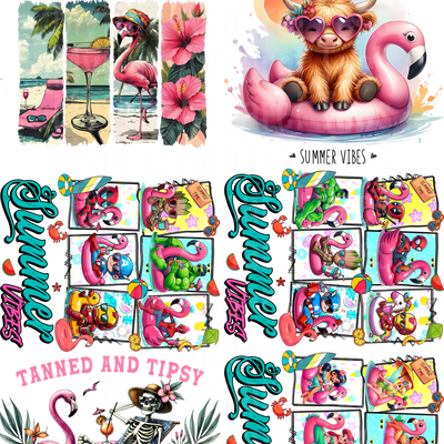 FLAMINGO SUMMER GANG SHEET 10 FULL SIZE IMAGES