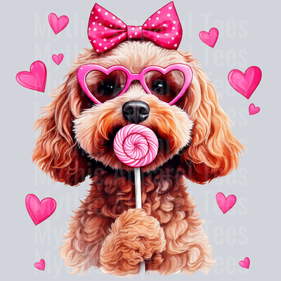Dog With Sucker Style Combo Valentines Day Design