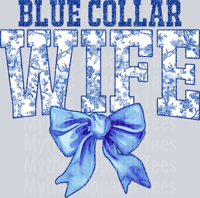 Light Blue Toile Blue Collar Wife