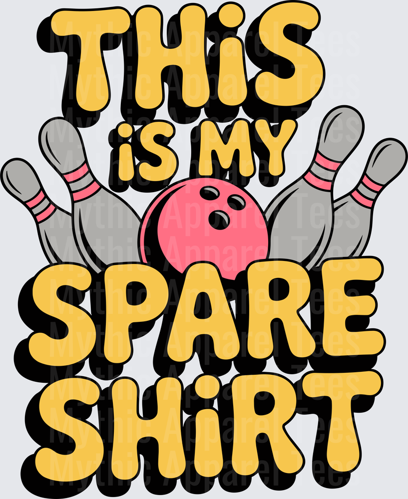 Bowling This Is My Spare Shirt Funny Pink Ball and Pins