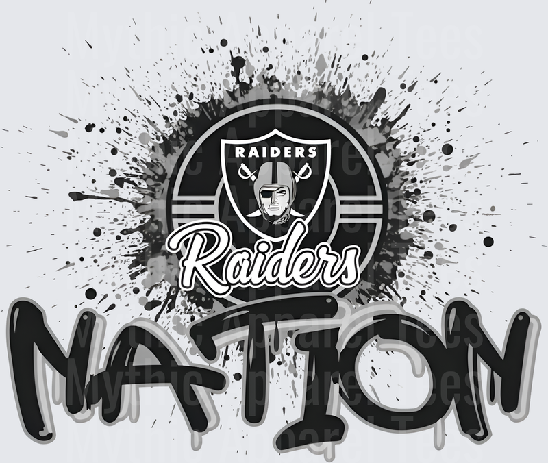 NFL Transfers Las Vegas Raiders Nation Logo with Paint Splatter