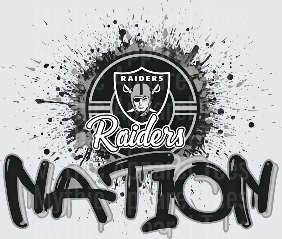 NFL Transfers Las Vegas Raiders Nation Logo with Paint Splatter