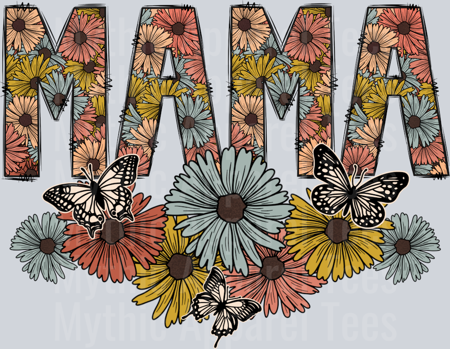 Mama Flowers floral patterns DTF MOM Transfers