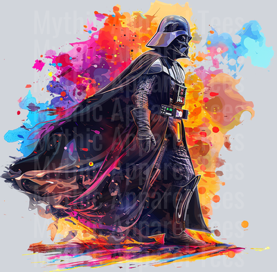 Darth Vader Side profile color splash DTF Star Wars Transfers