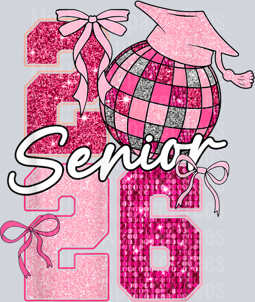 Retro Senior 2026 Coquette Bow Graduation Class Of 2026 T-Shirt