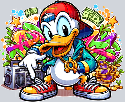 Donald Duck 3 Graffiti DTF Pop Culture Transfers
