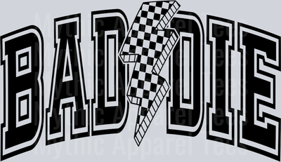 Baddie Empowering Checker Black Varsity Letters
