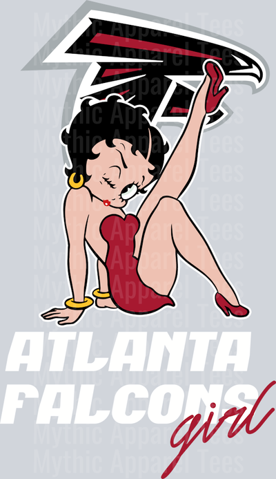 Atlanta Falcons Girl Betty Boop DTF NFL Transfers