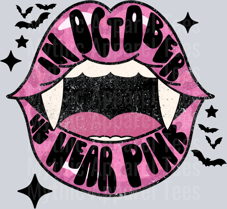 In October We Wear Pink Lips Breast Cancer Awarenss