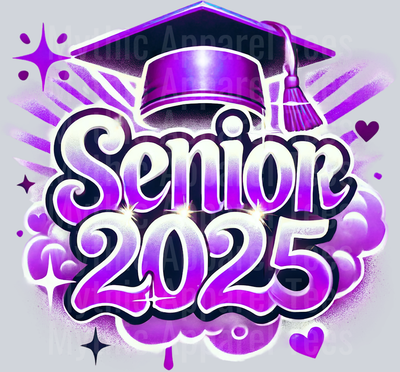 0039 Senior 2025 Purple DTF 2025 Senior Graduation Transfers