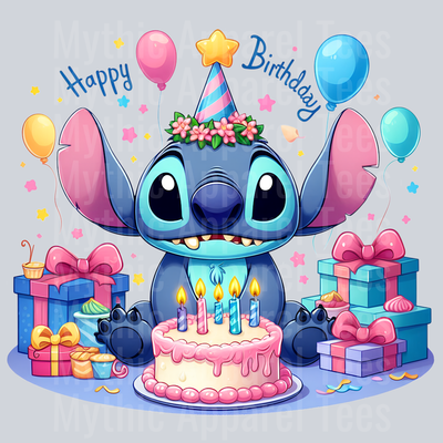 Stitch Birthday Transfer 2 DTF Stitch Birthday Transfers